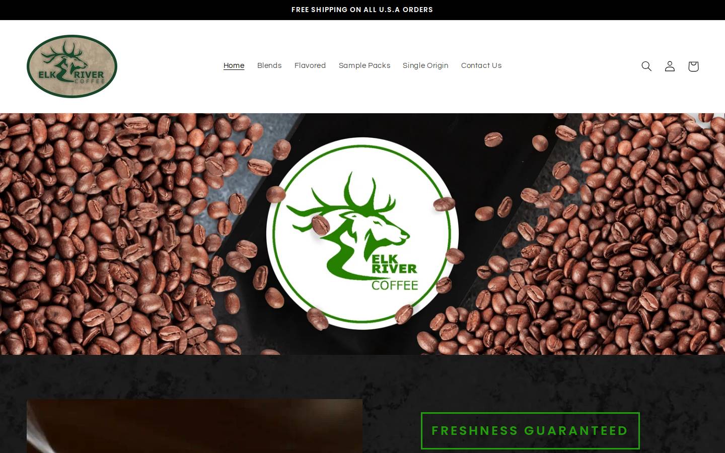 elkrivercoffee.com homepage screenshot