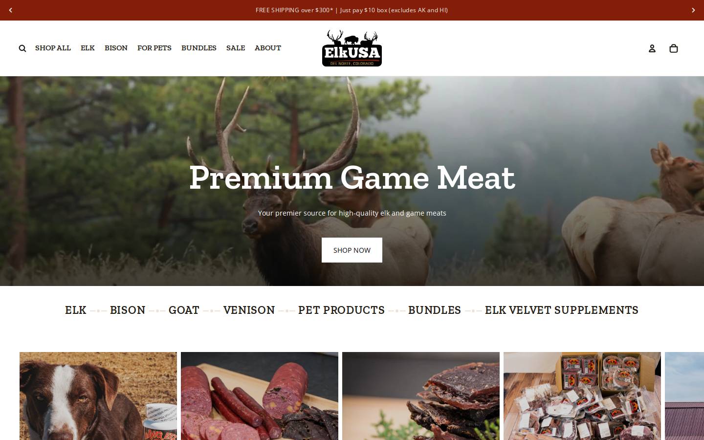 Elk USA homepage screenshot