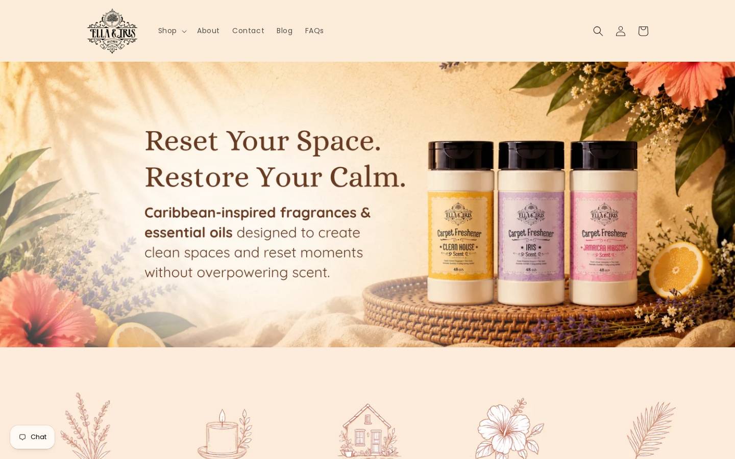 ellaandiris.com homepage screenshot