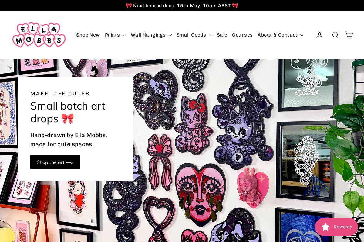 ellamobbsart.com homepage screenshot