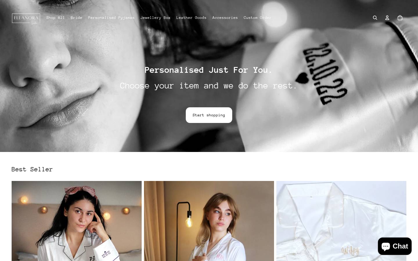 ellanoralondon.com homepage screenshot
