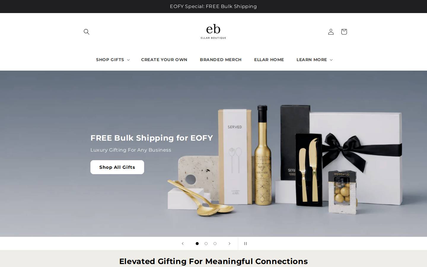 Ellar Boutique homepage screenshot