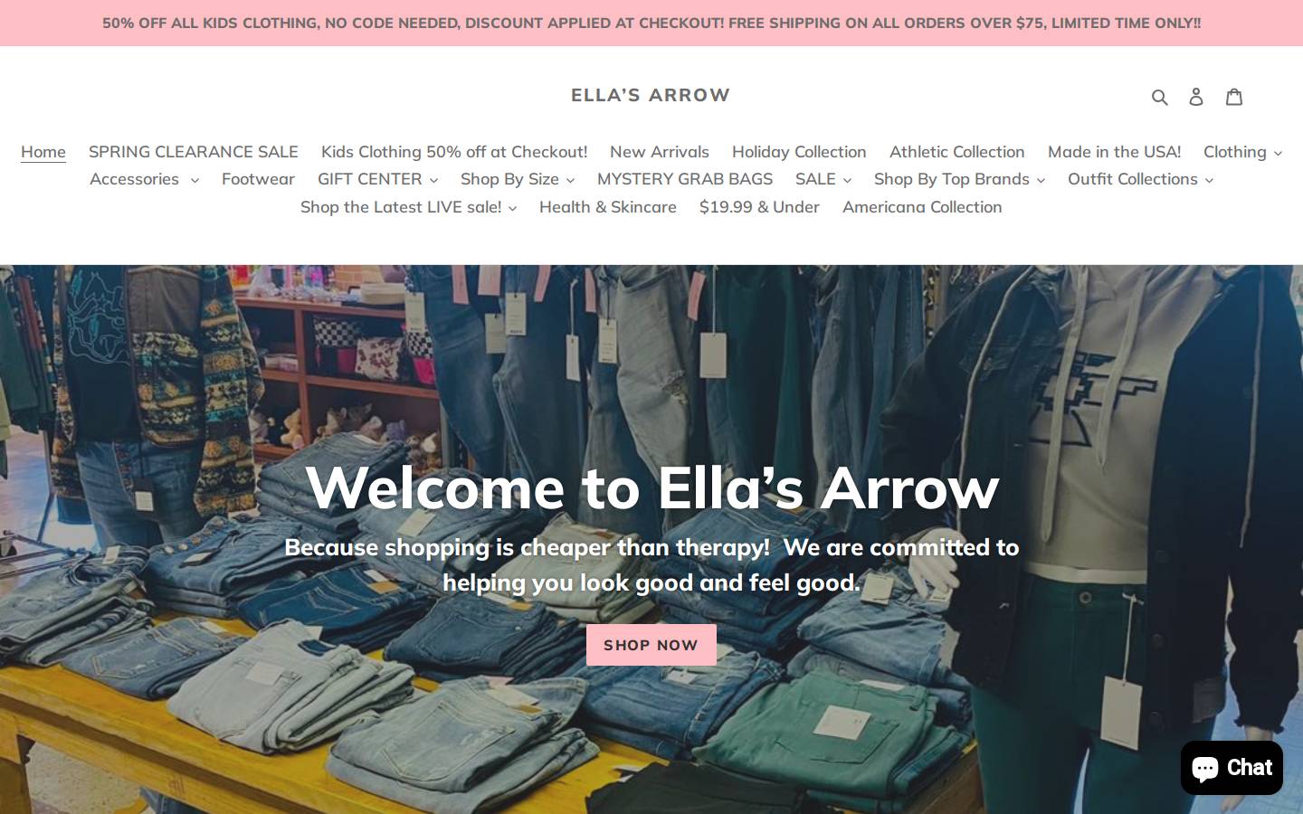 ellasarrow.com homepage screenshot
