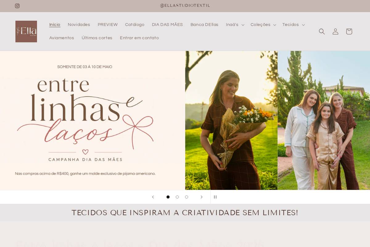 ellastudiotextil.com.br homepage screenshot