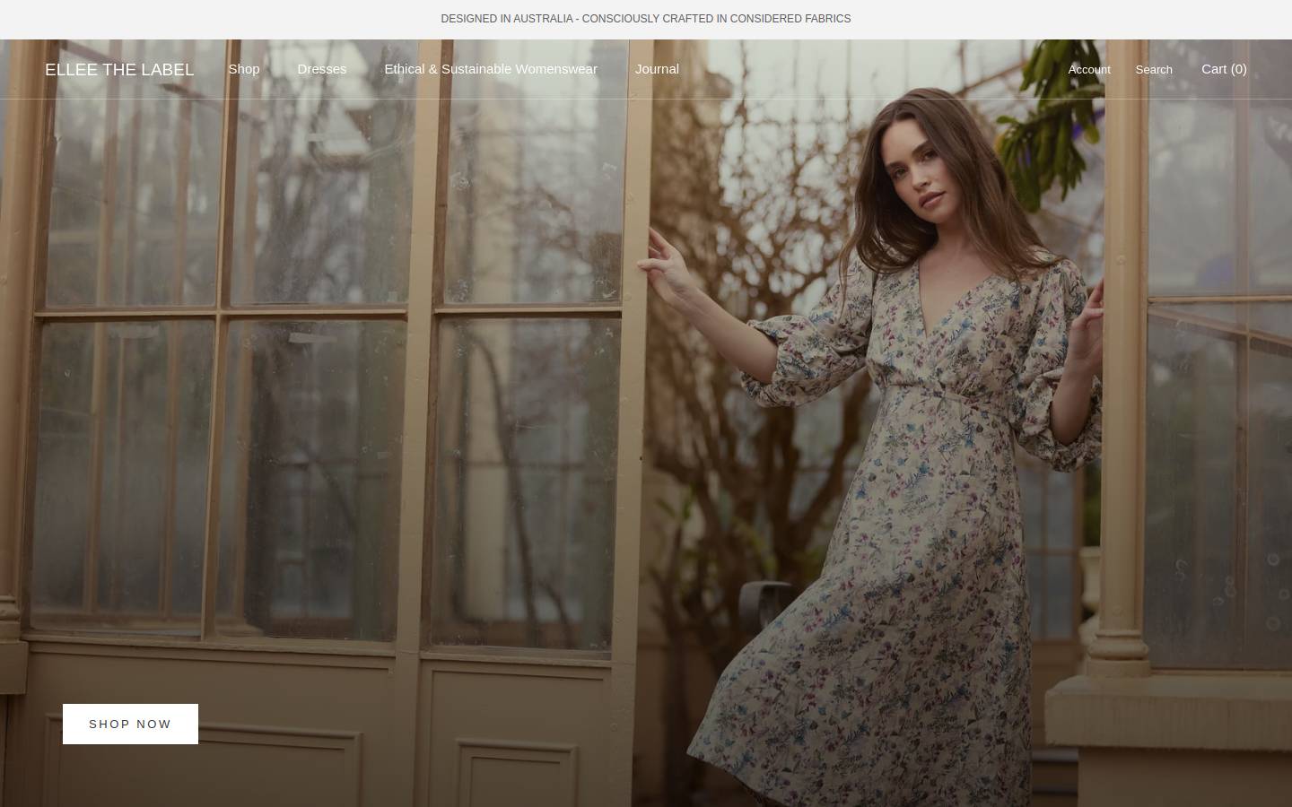 elleethelabel.com homepage screenshot