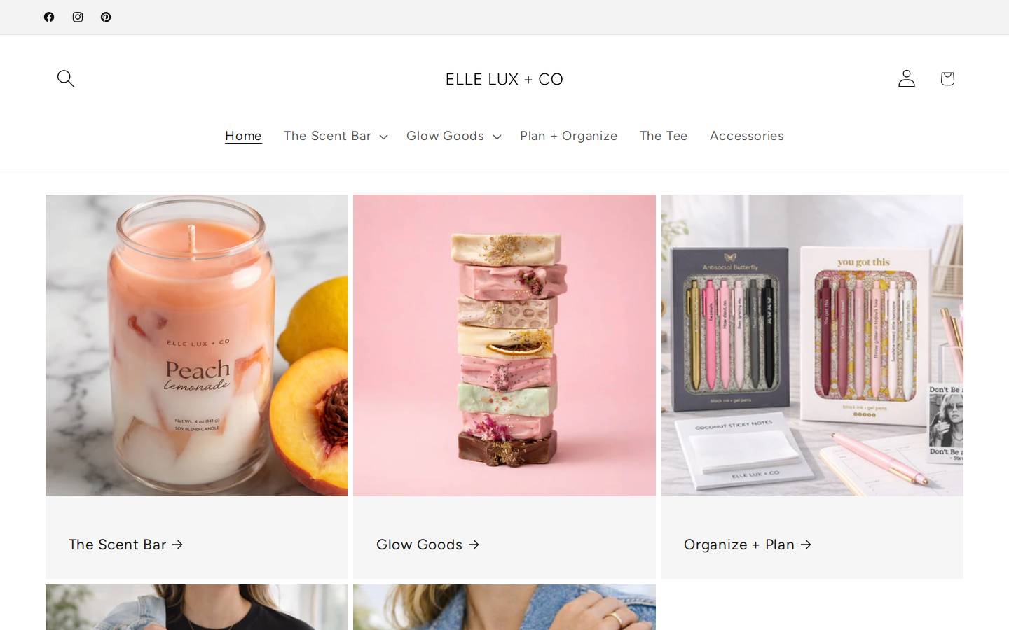 elleluxandco.com homepage screenshot