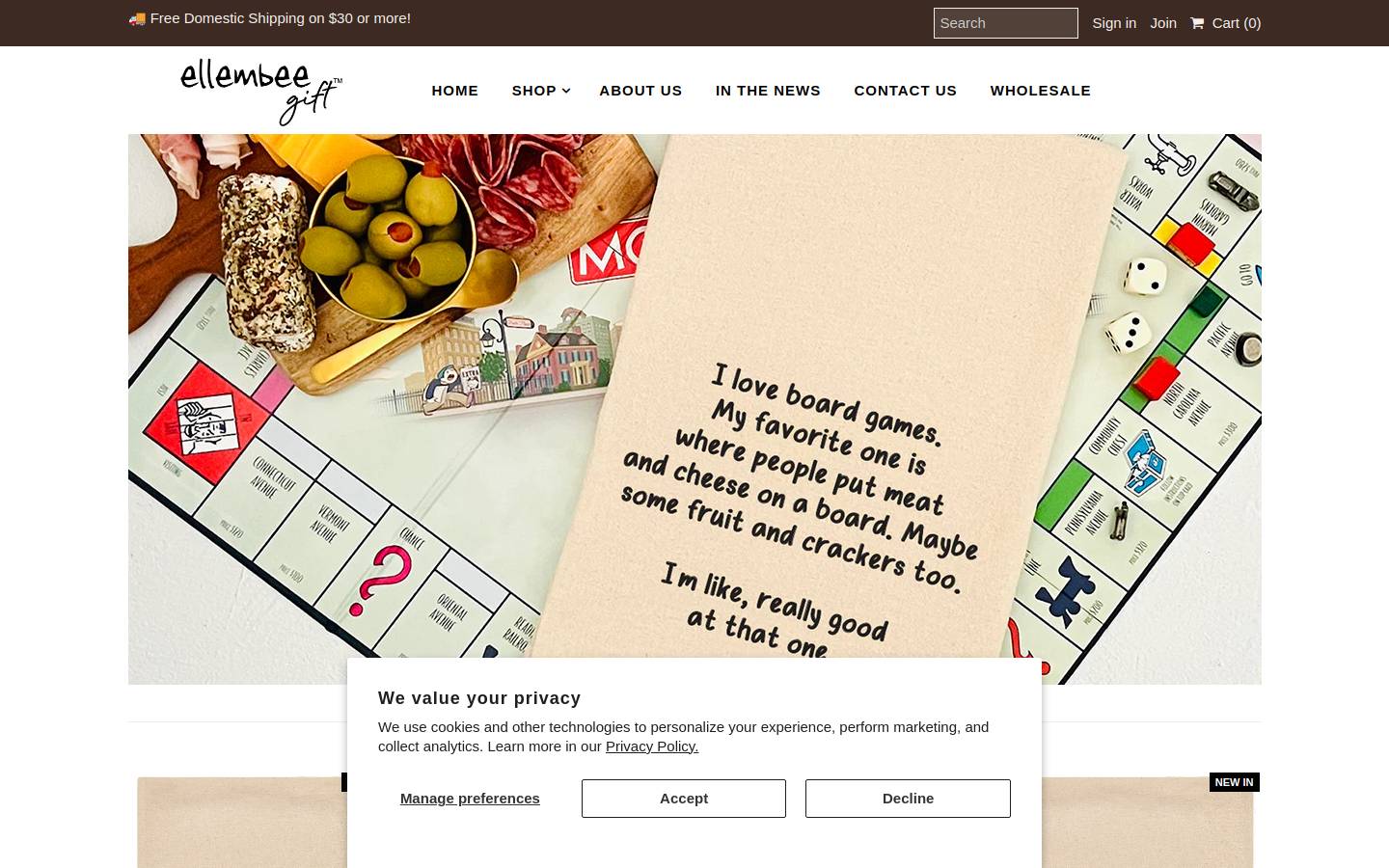 ellembeehome.com homepage screenshot