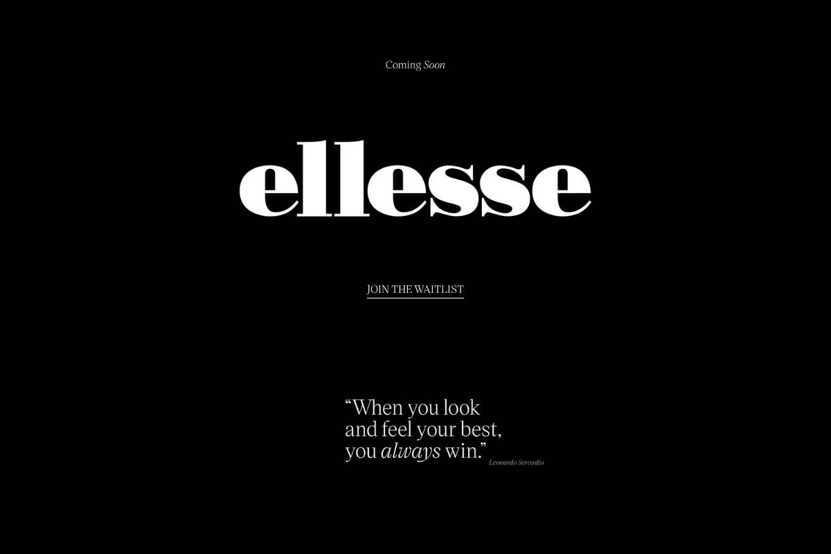 ellesse homepage screenshot