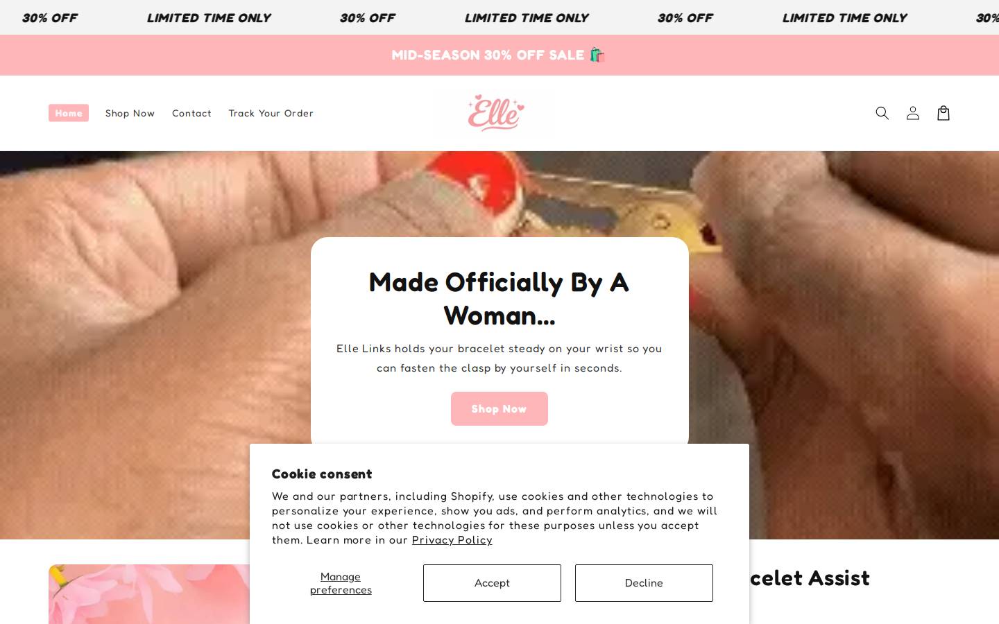 ellesstore.com homepage screenshot