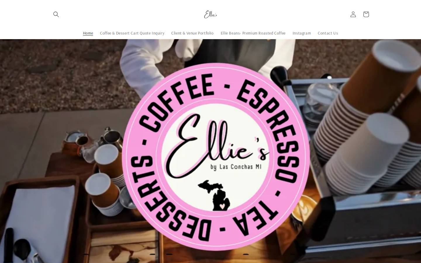 elliebeanscoffee.com homepage screenshot