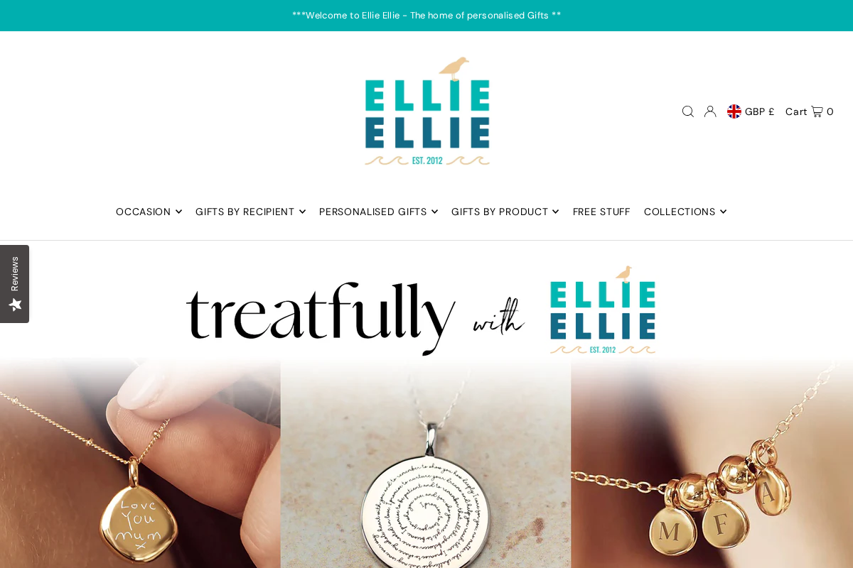 ellieellie.co.uk homepage screenshot