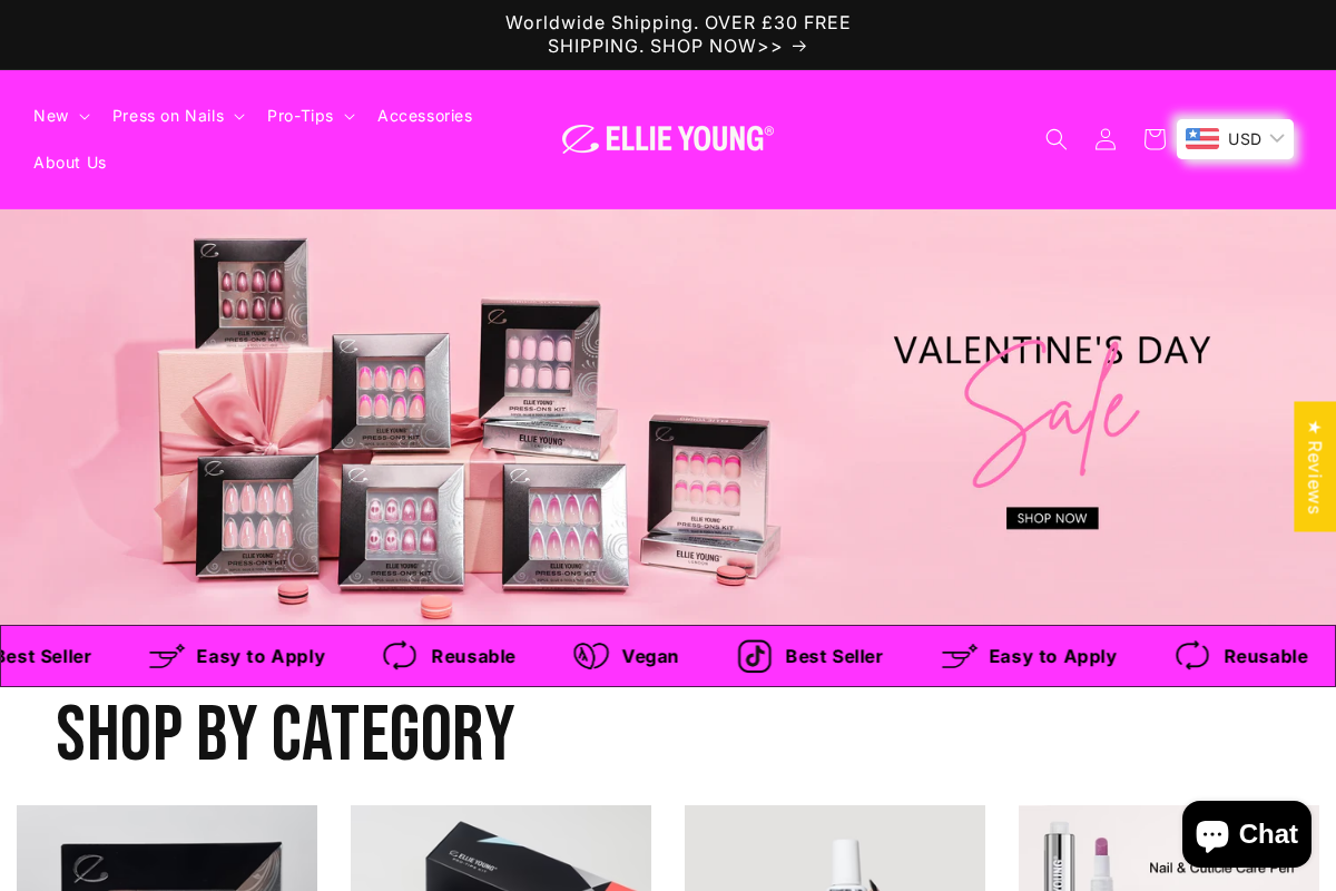 Ellie Young Nails homepage screenshot
