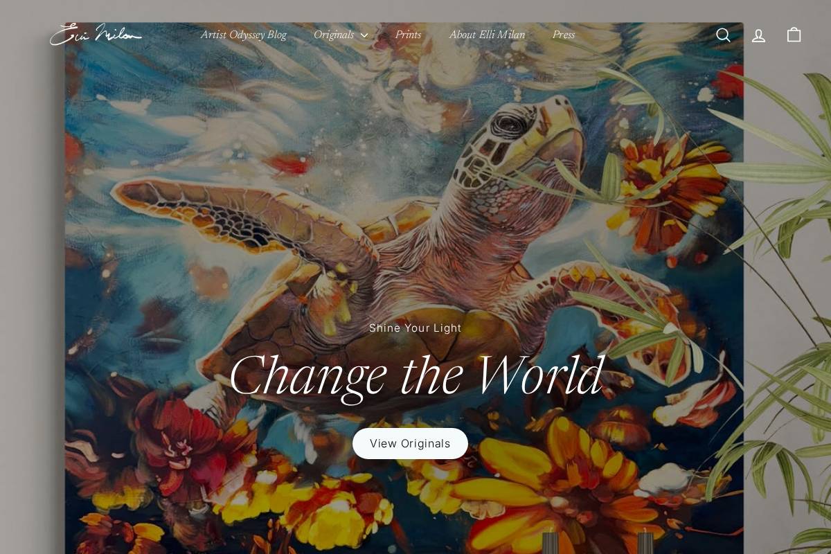 Elli Milan Art homepage screenshot