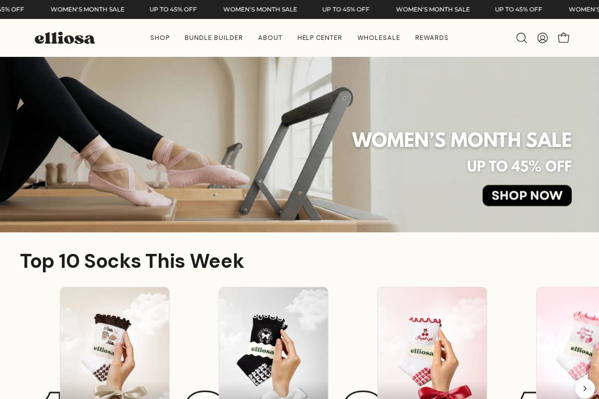 Elliosa homepage screenshot