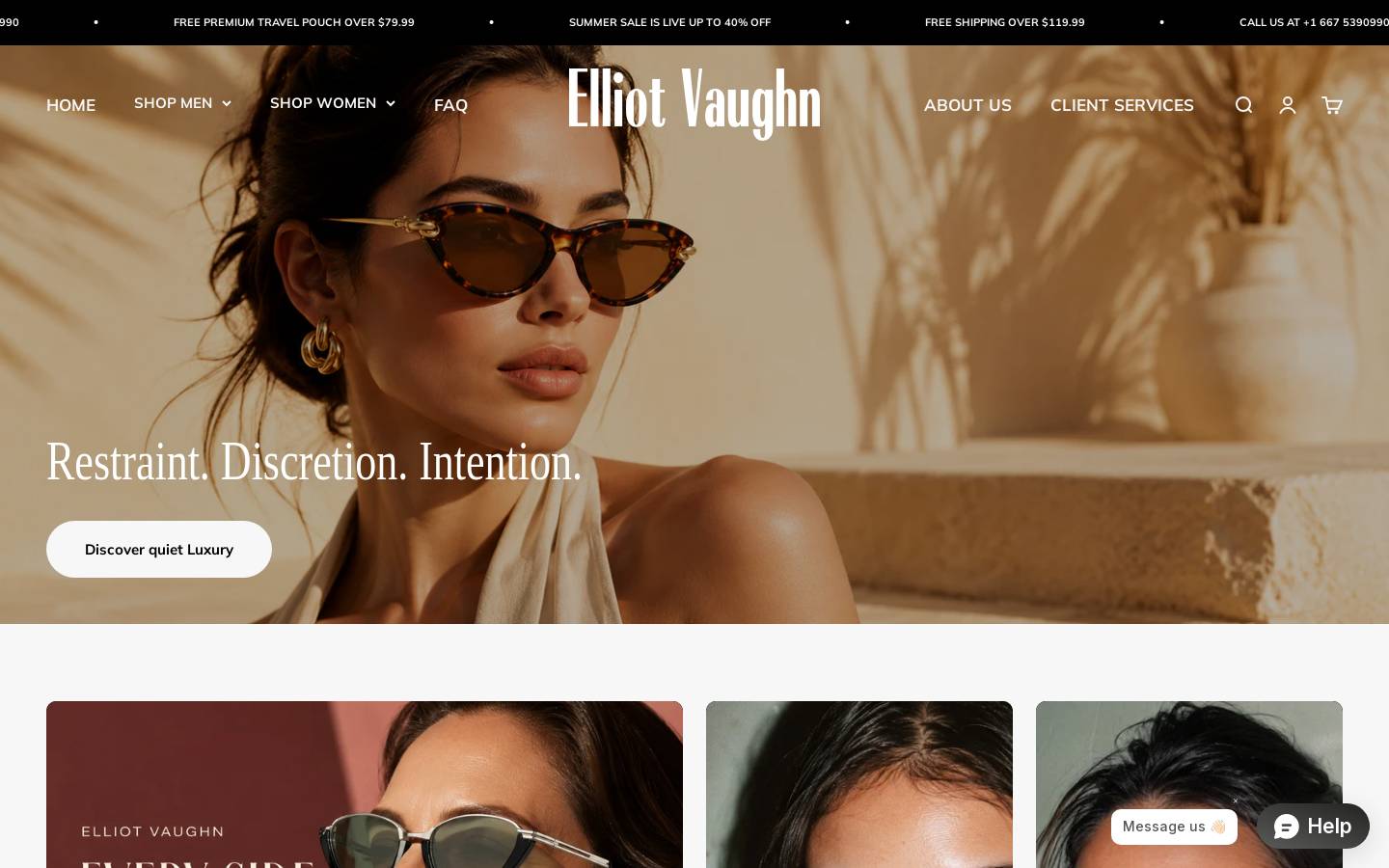 Elliot Vaughn homepage screenshot