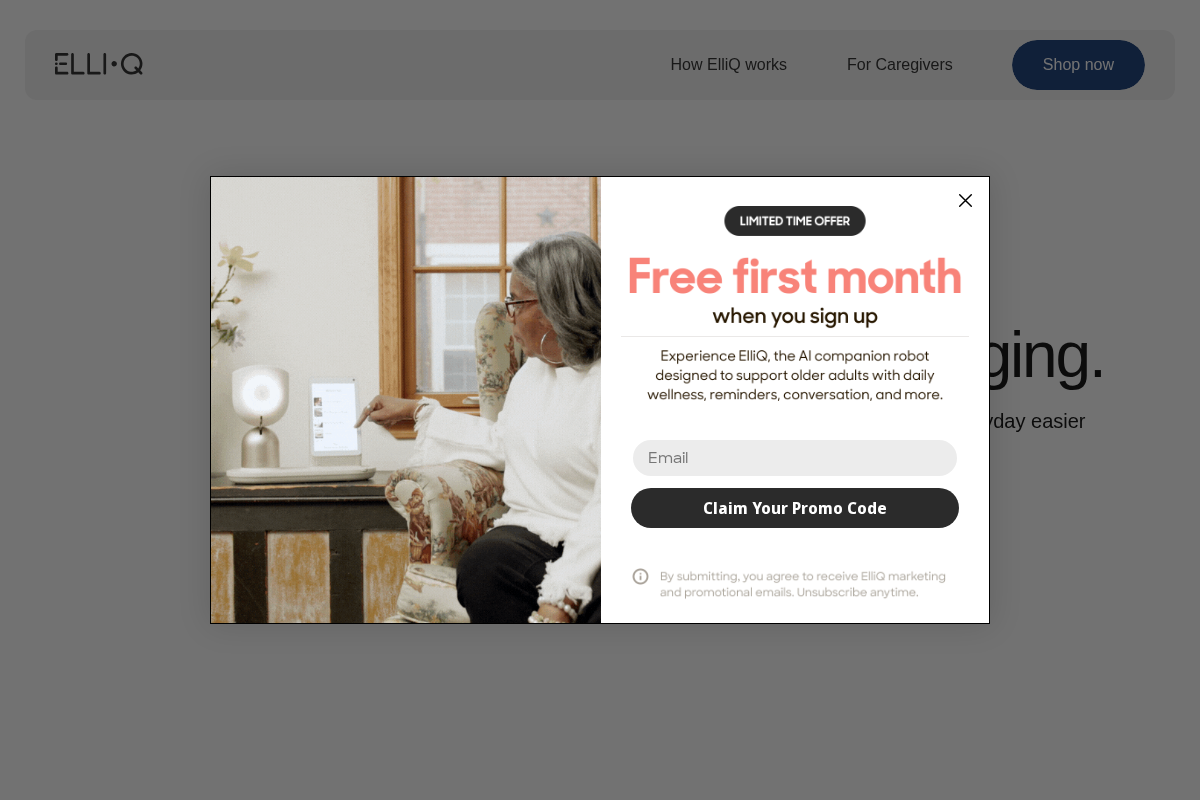 elliq.com homepage screenshot