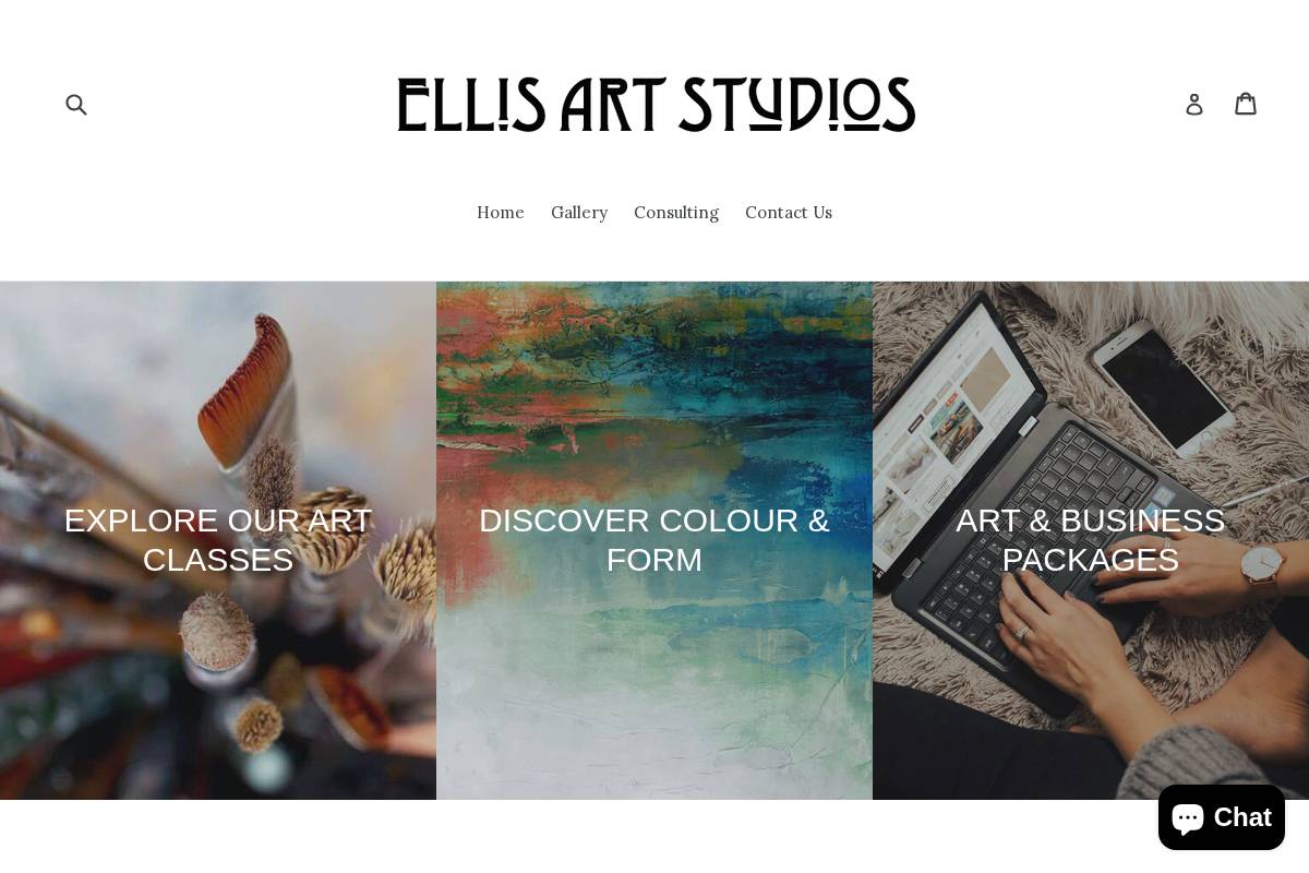 ellisartstudios.ca homepage screenshot