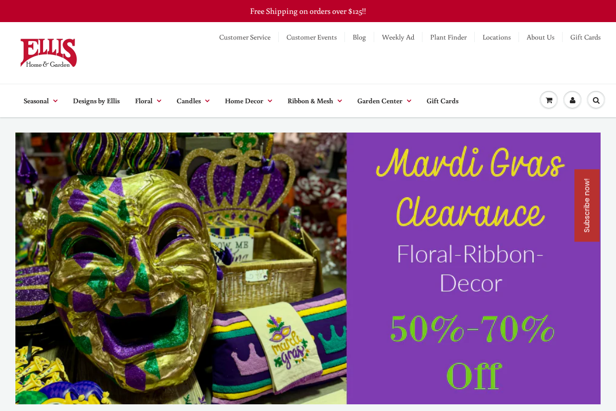 ellishomeandgarden.com homepage screenshot