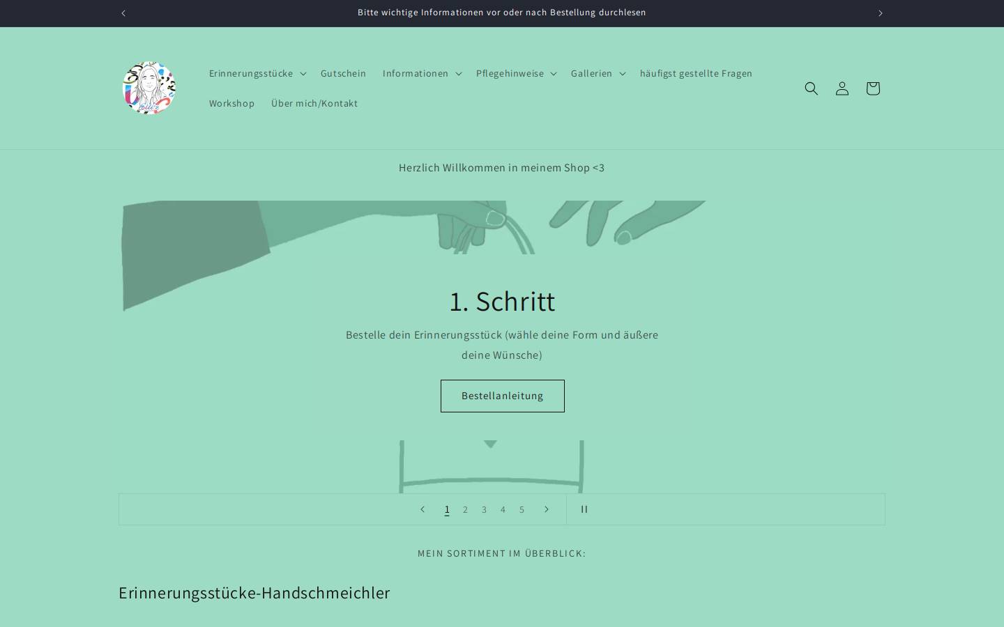 ellizhandmade.com homepage screenshot