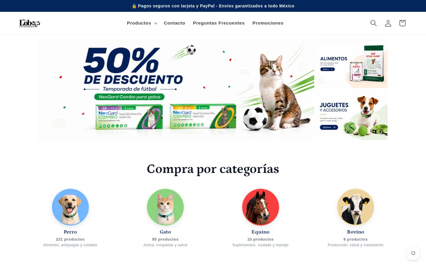 elloboveterinaria.com homepage screenshot