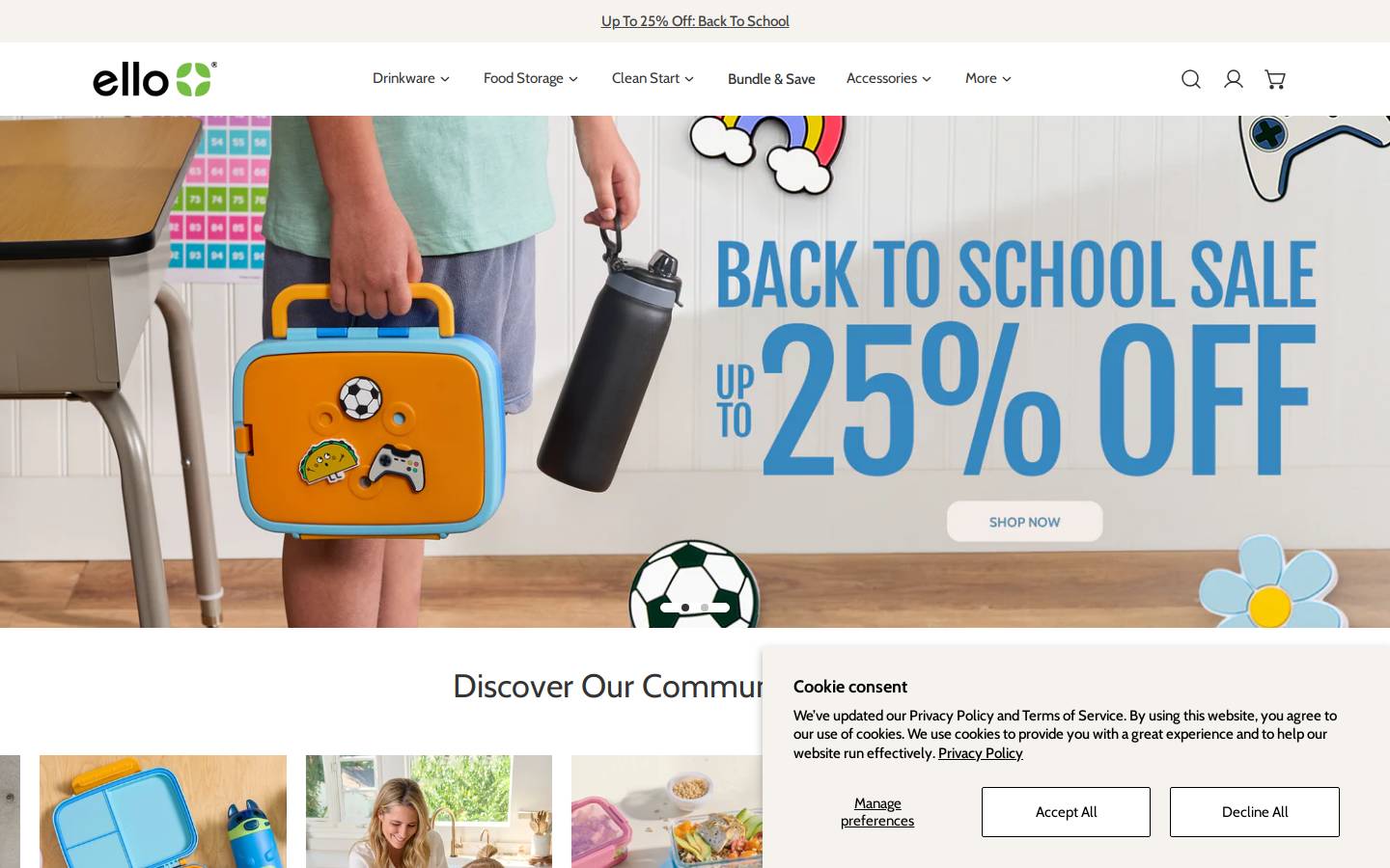 elloproducts.com homepage screenshot