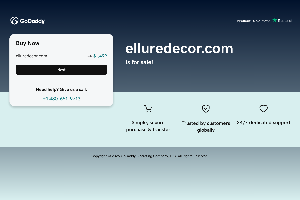 Ellure Decor homepage screenshot
