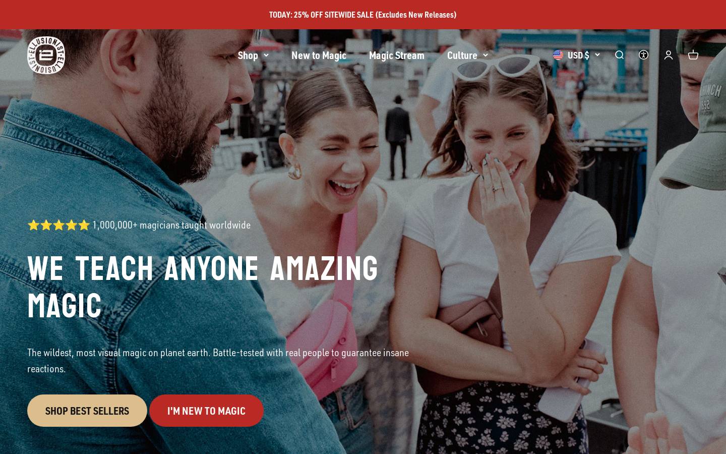 Ellusionist homepage screenshot