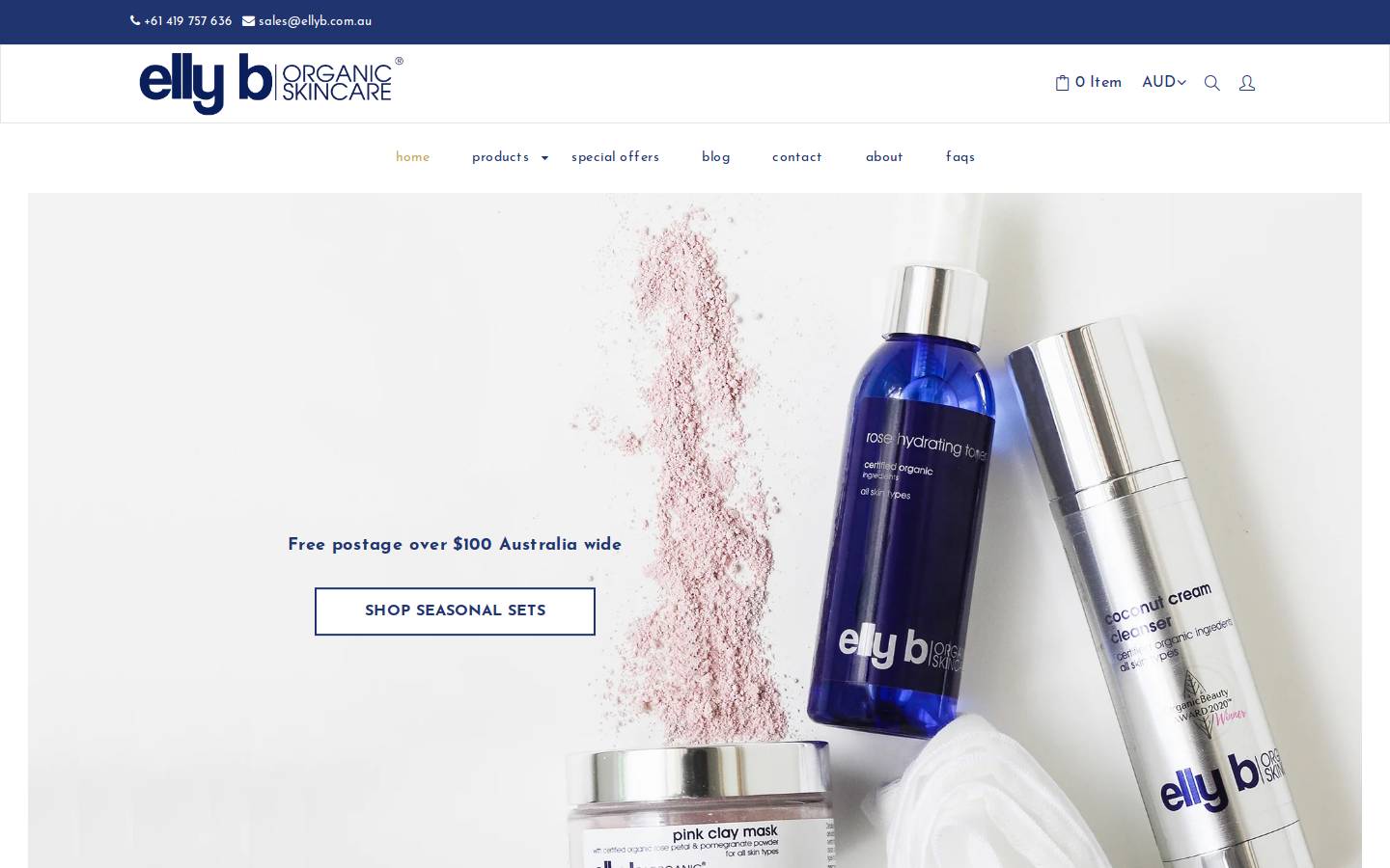 ellyb.com.au homepage screenshot