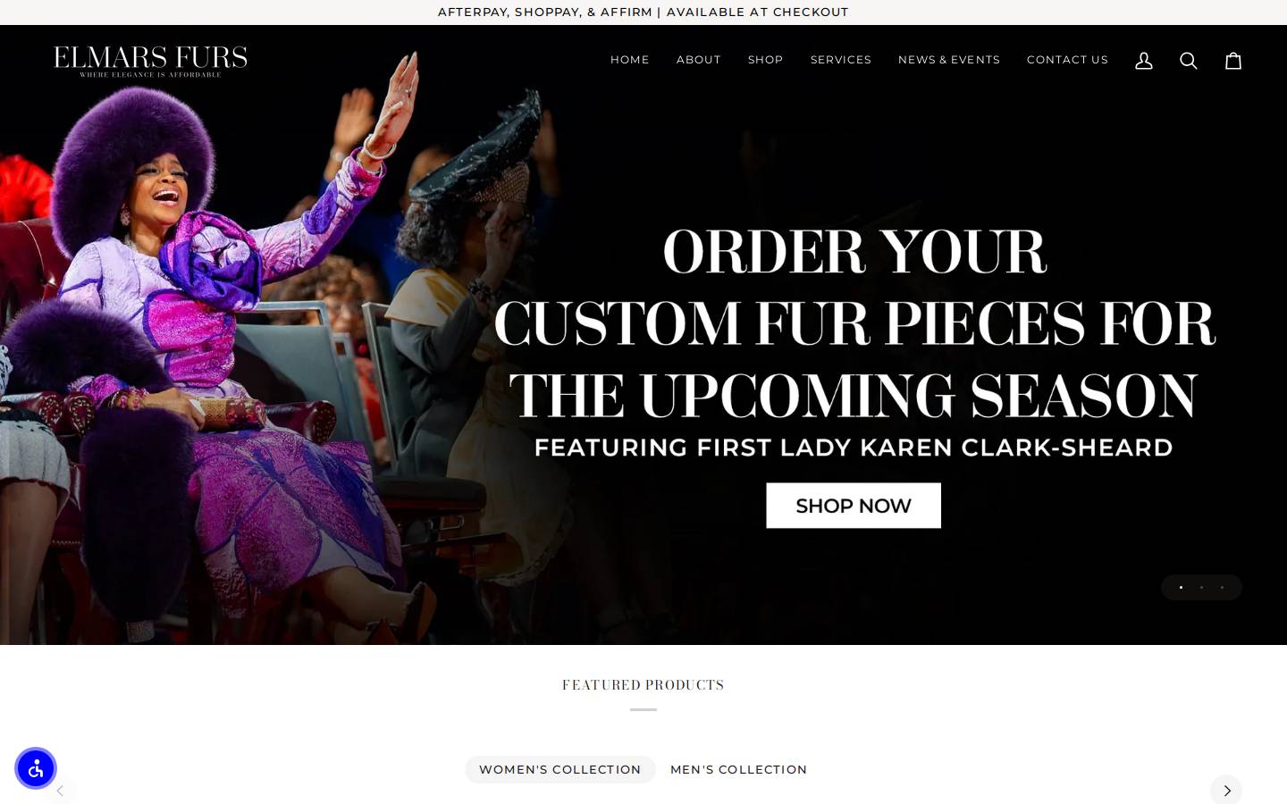 elmarsfurs.com homepage screenshot