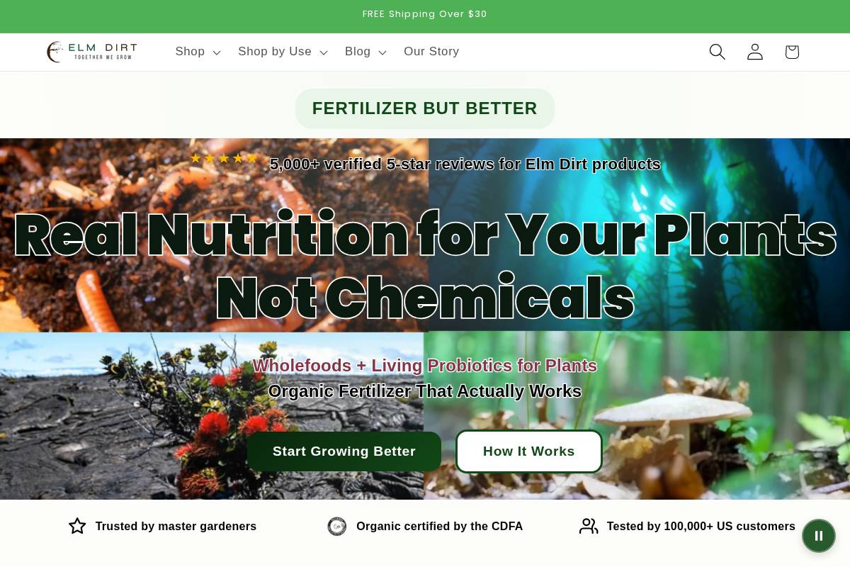 Elmdirt homepage screenshot