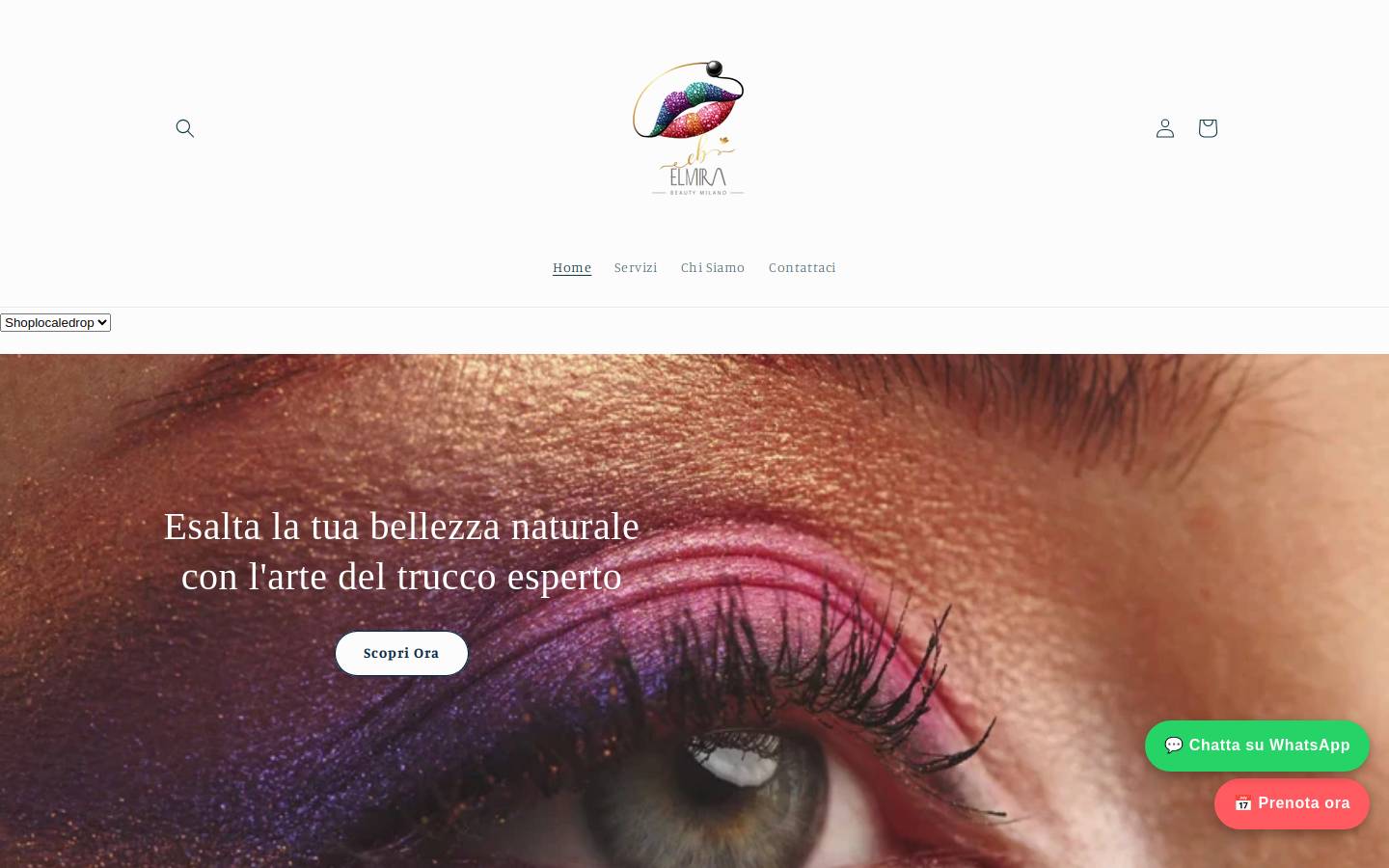 Elmirabeautymilano homepage screenshot
