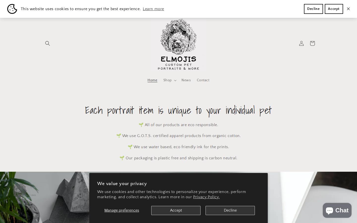 Elmojis homepage screenshot