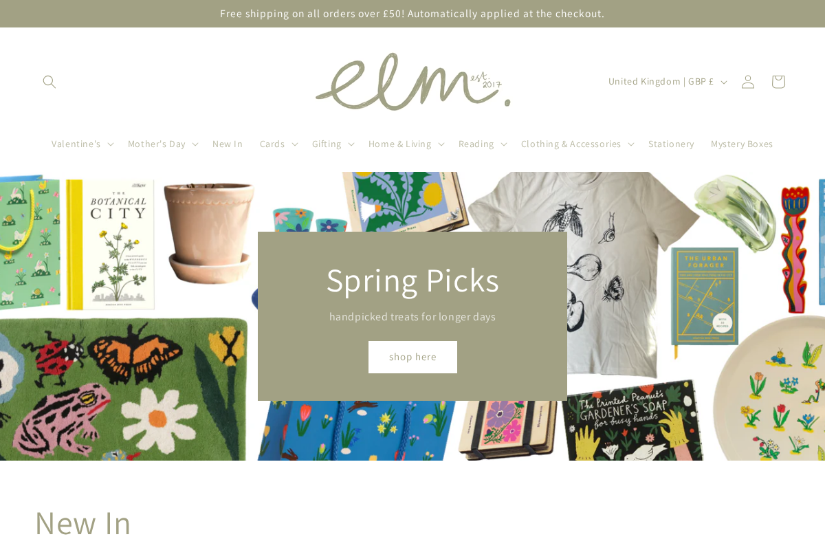 Elmshop homepage screenshot