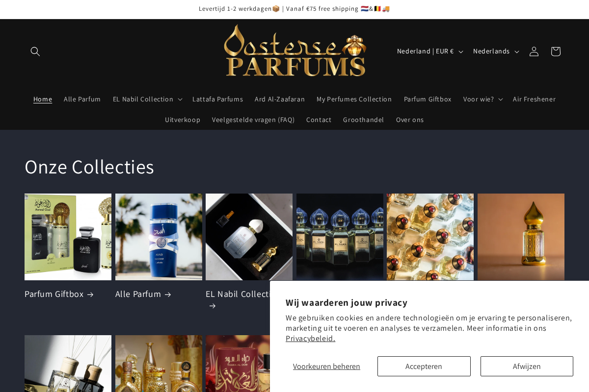 Oosterse Parfums homepage screenshot