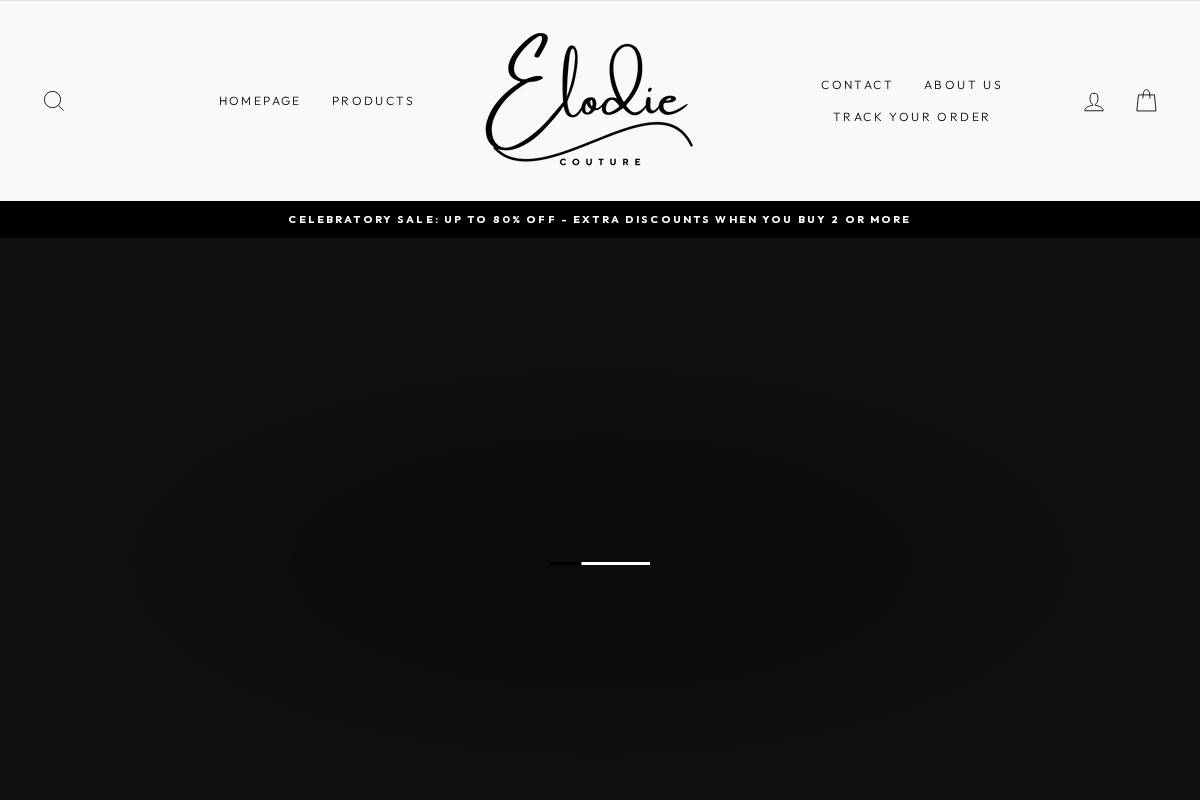 elodiecouture.com homepage screenshot