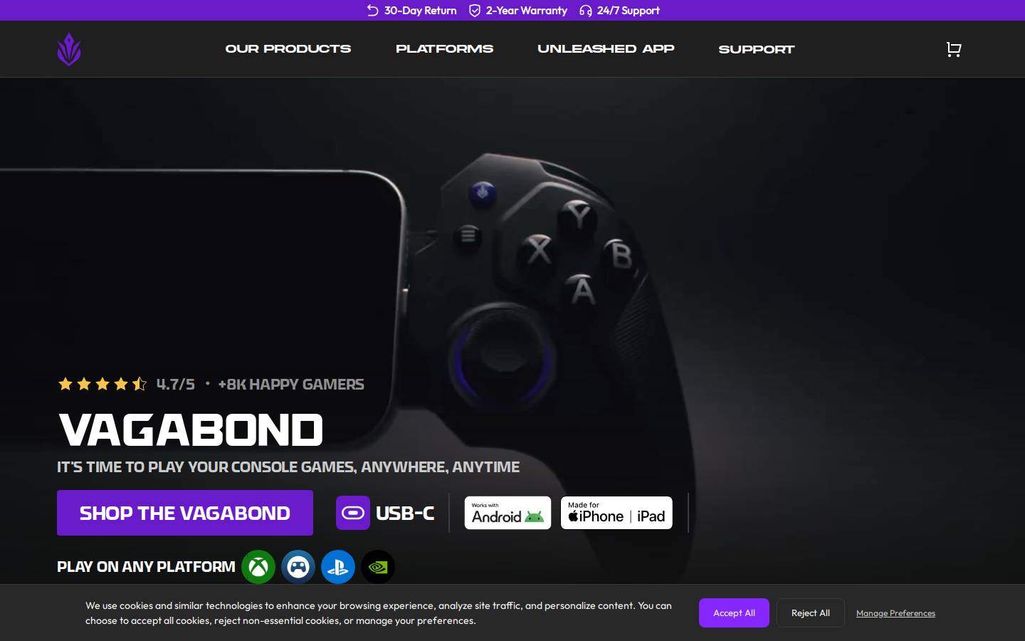 ELO homepage screenshot