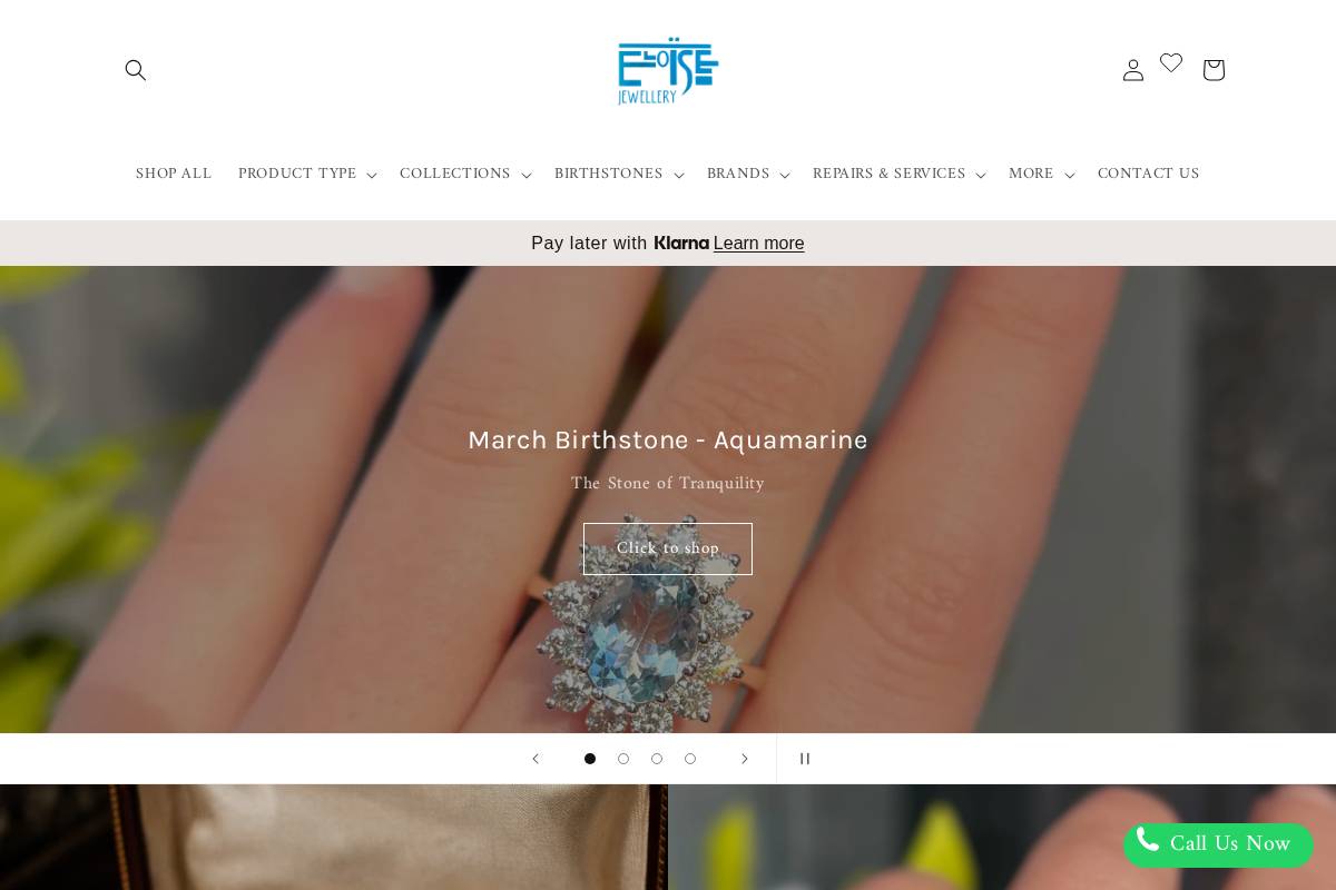 eloisejewellery.com homepage screenshot