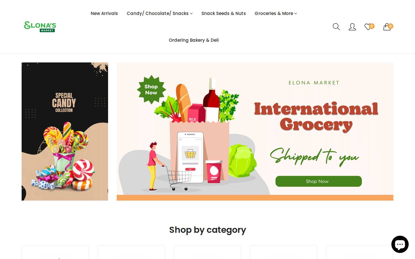 Elonamarket homepage screenshot