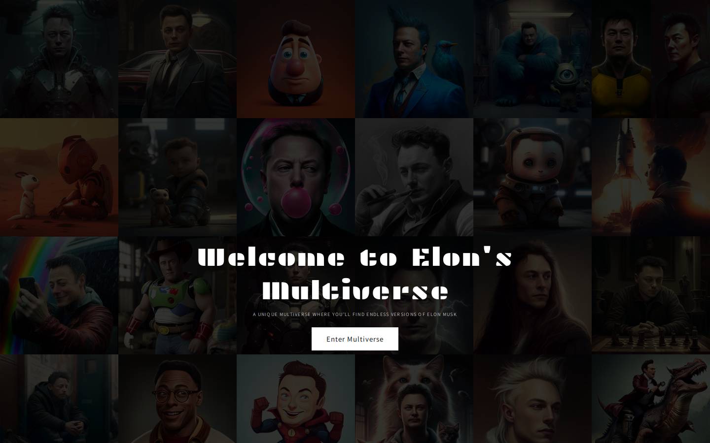 elonsmultiverse.com homepage screenshot