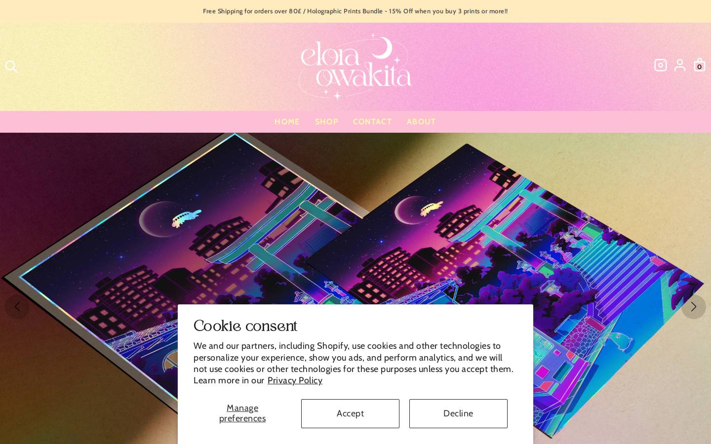 eloraowakita.com homepage screenshot