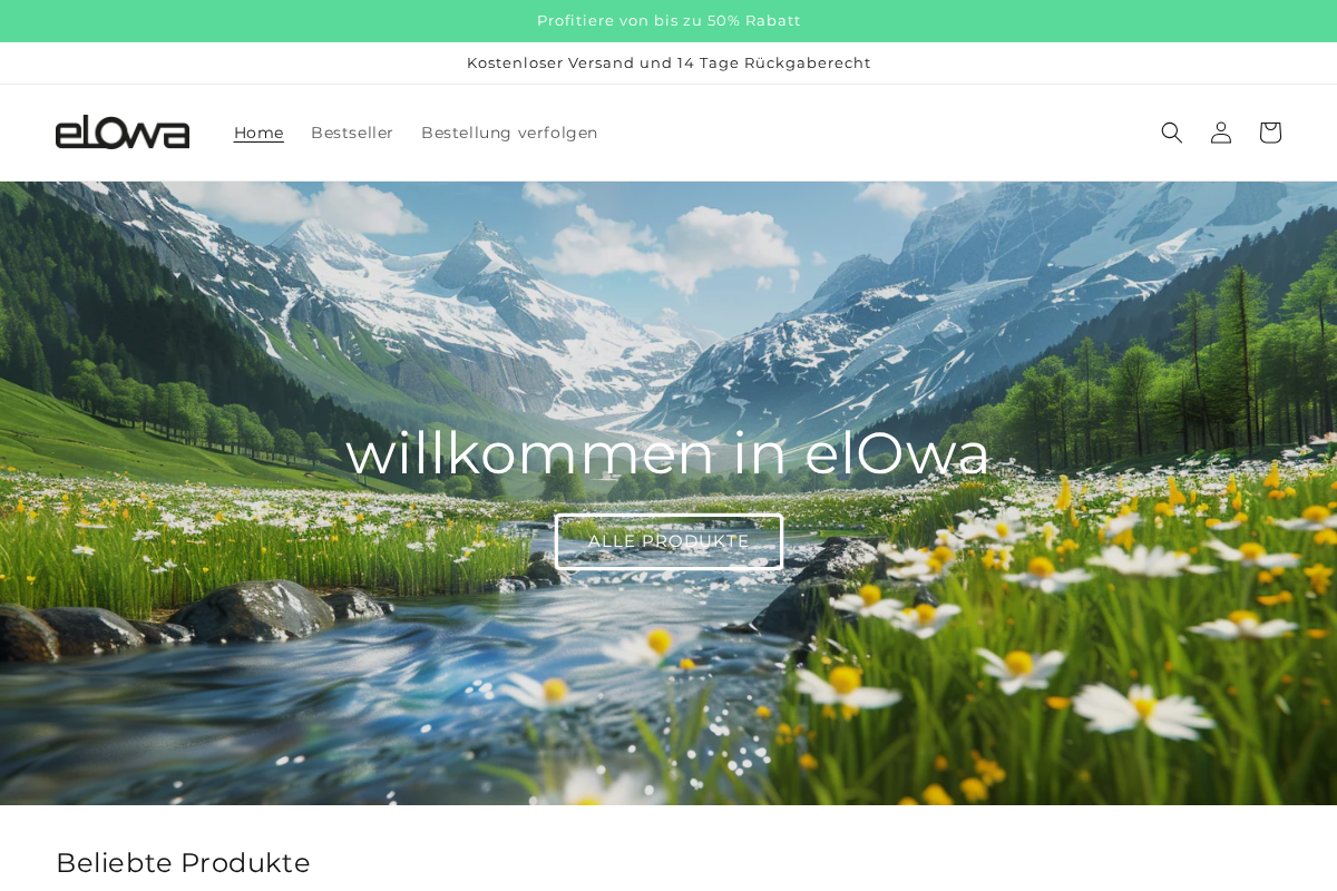 Elowa homepage screenshot
