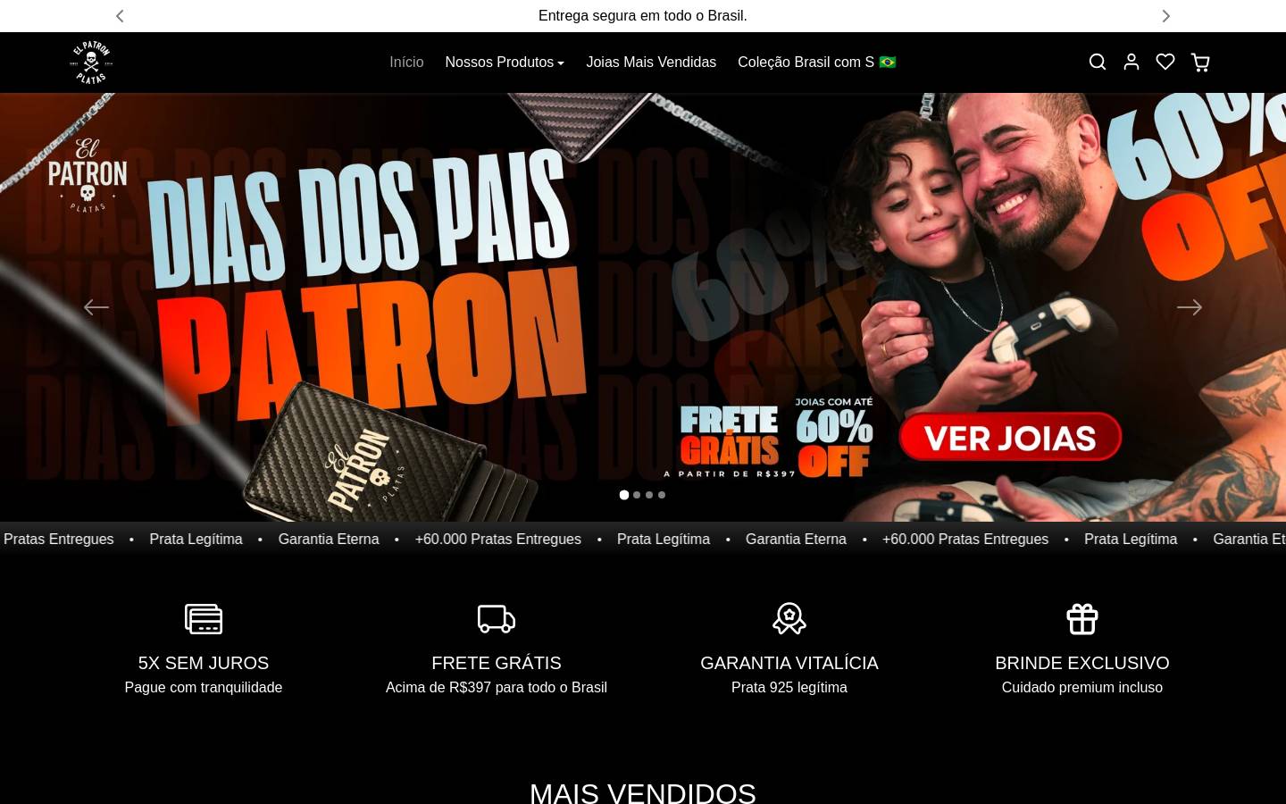 elpatronplatas.com.br homepage screenshot