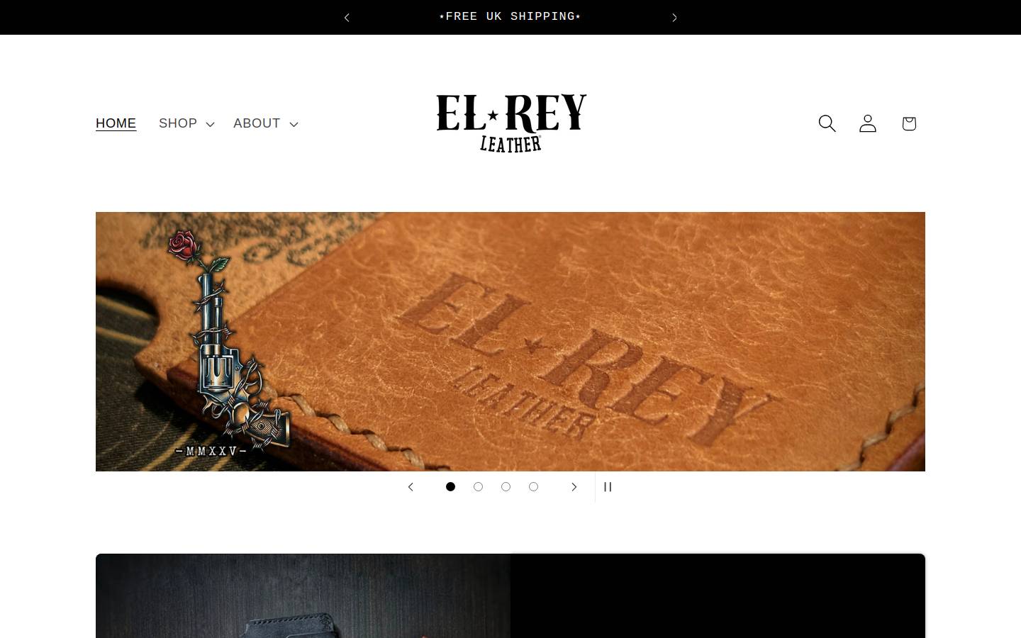 elreyleather.com homepage screenshot
