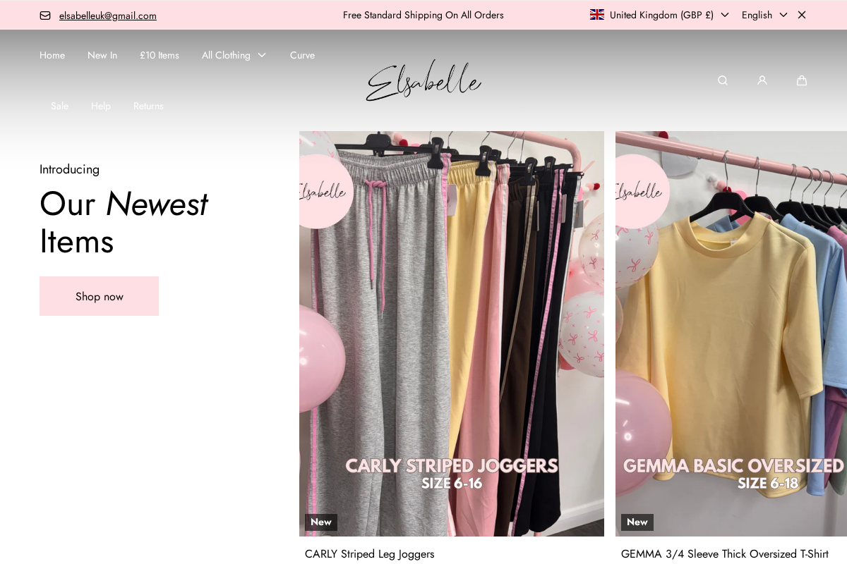 Elsabelle UK homepage screenshot