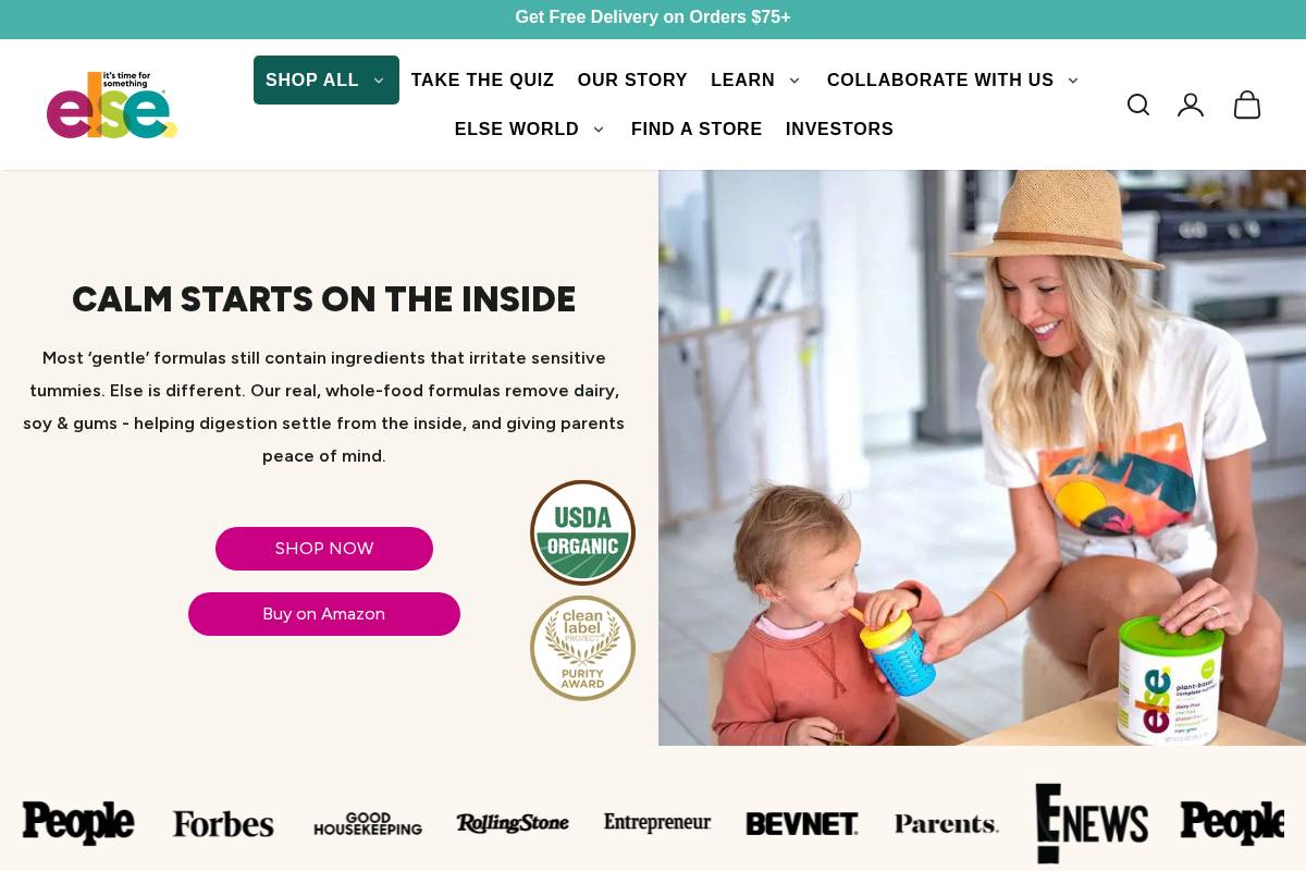 elsenutrition.com homepage screenshot
