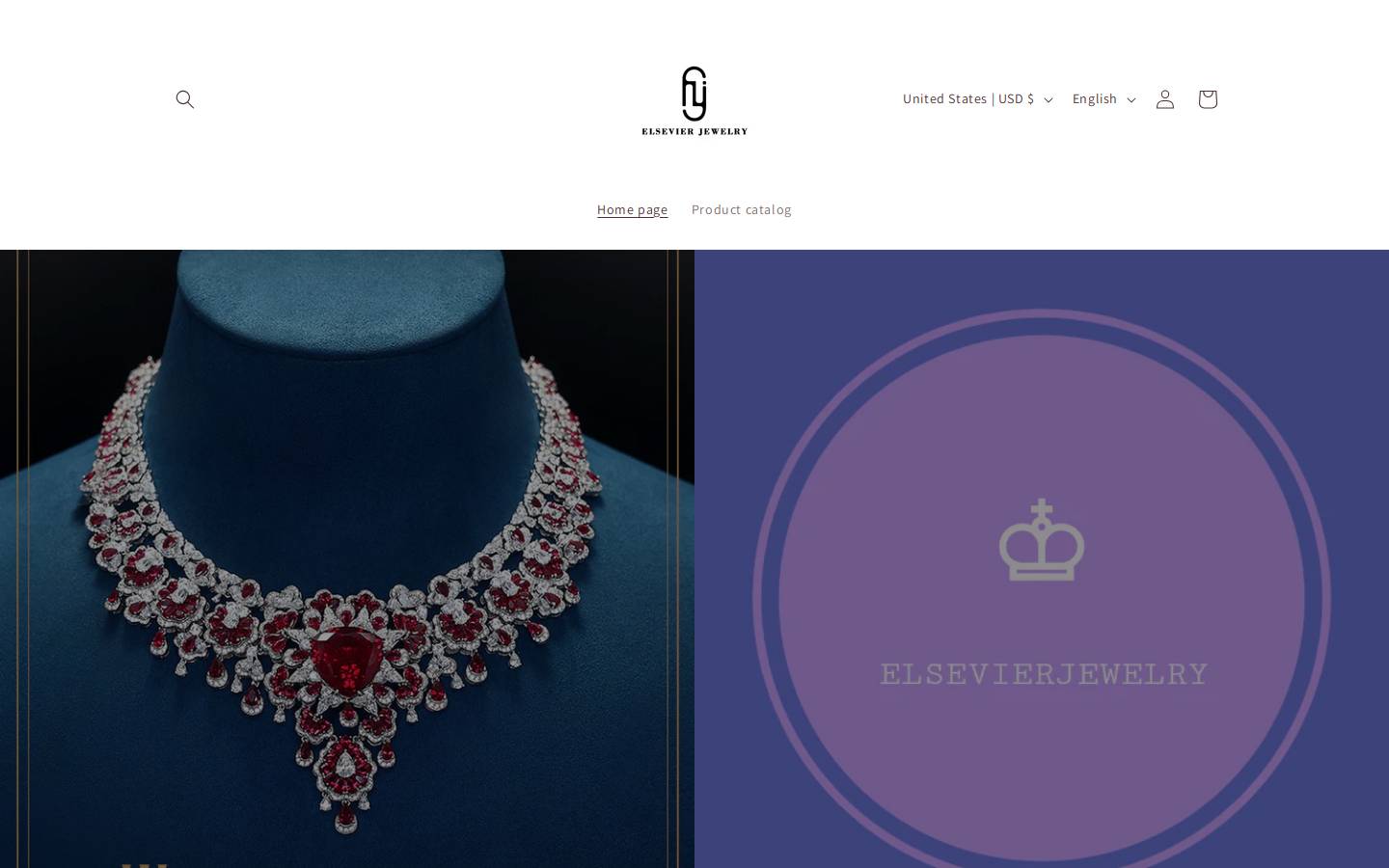 elsevierjewelry.com homepage screenshot