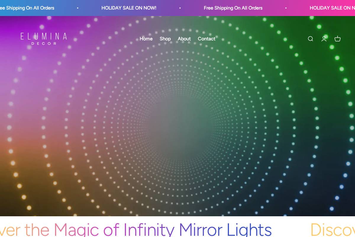 eluminadecor.com homepage screenshot