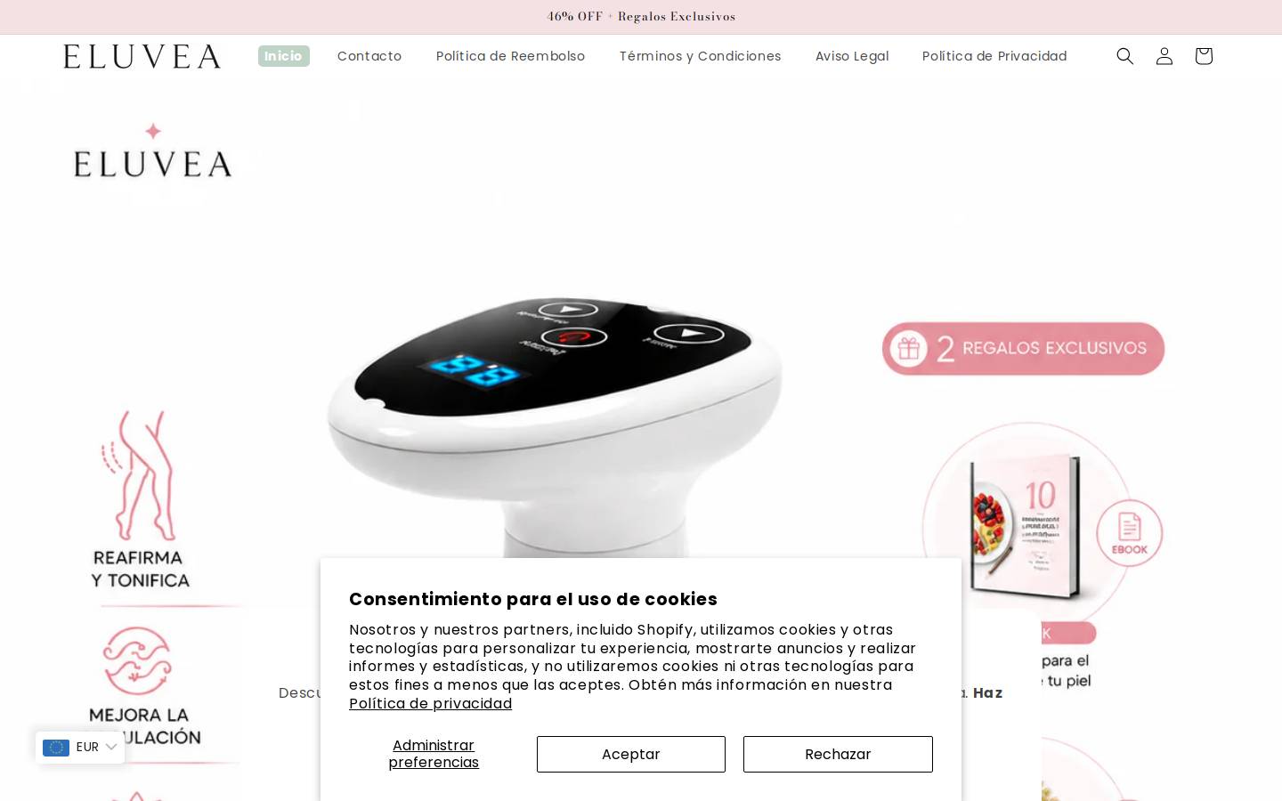 Eluvea homepage screenshot
