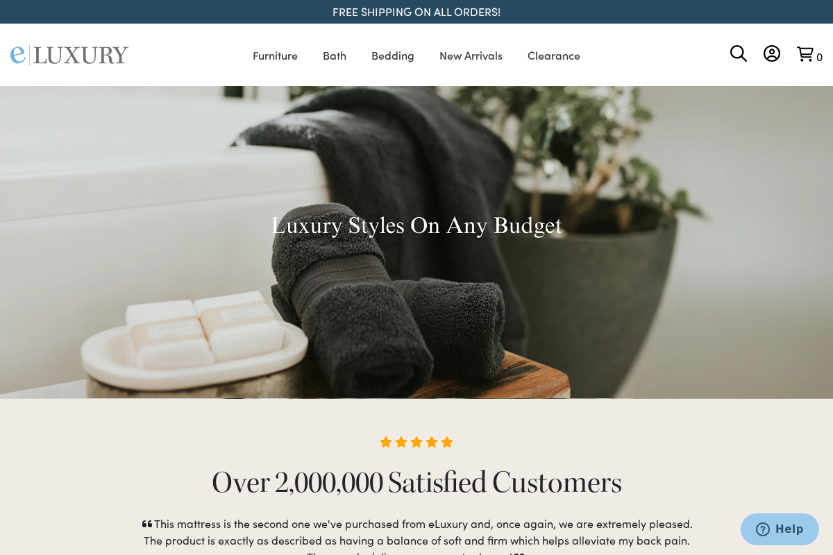 eLuxury homepage screenshot