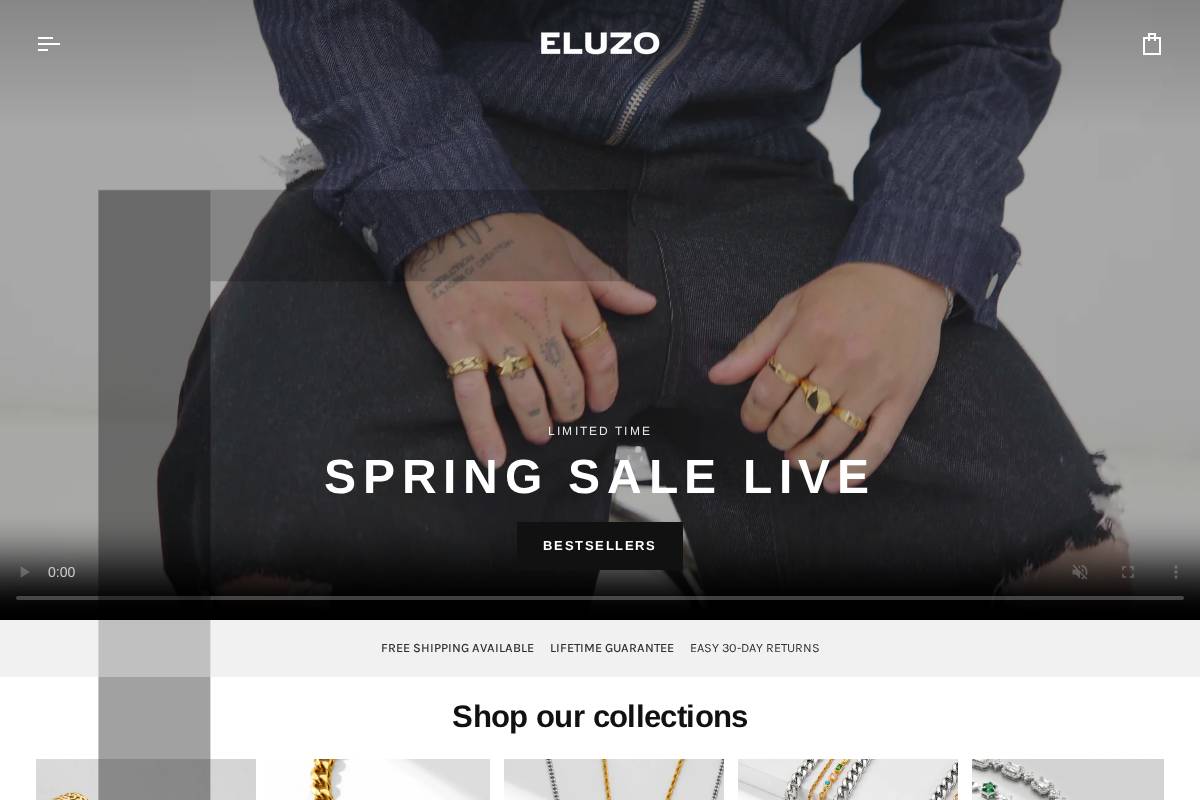 Eluzo homepage screenshot